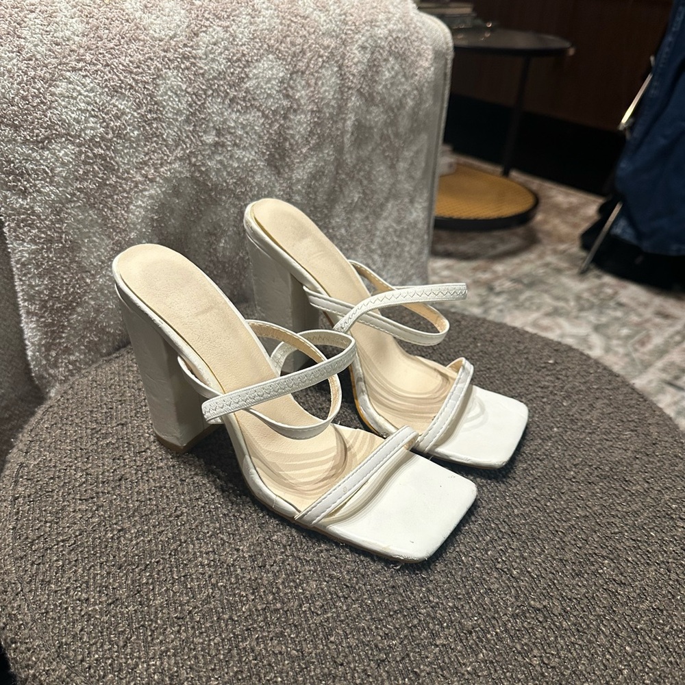 Elegant White Strappy Heels